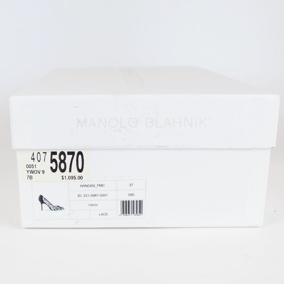 NEW MANOLO BLAHNIK Hangisi Mid-Heel Satin & Lace Pumps - Picture 13 of 13